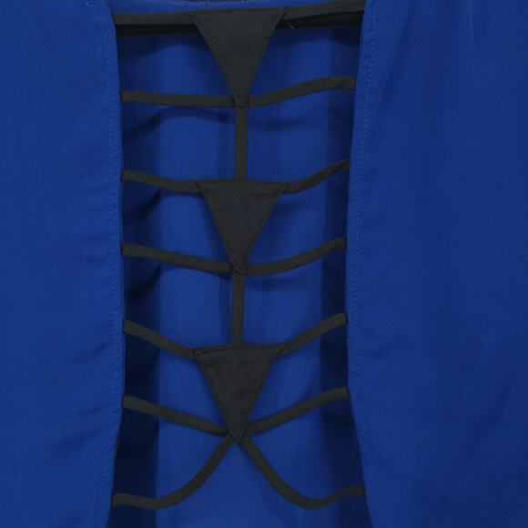 Whimsigoth Night Out Hot Y2k Crop Top Electric Blue Geometric Cut Out Back Small - Picture 8 of 8